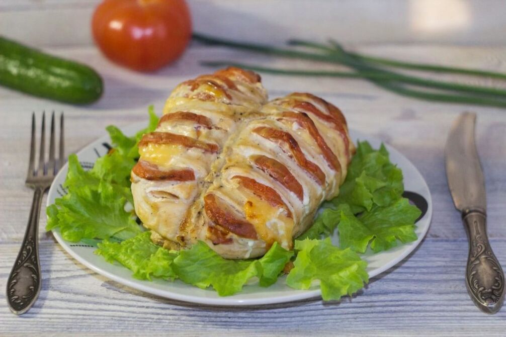 Peitos de frango com dieta protéica